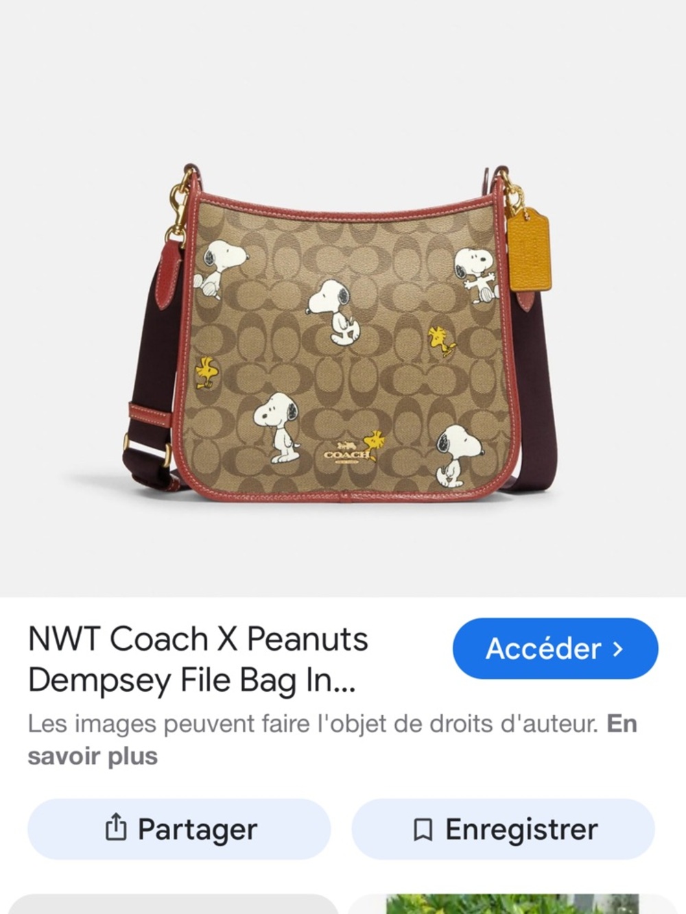 Coach x Peanuts Signature Dempsey Crossbody - Brown, Tan, Yellow
